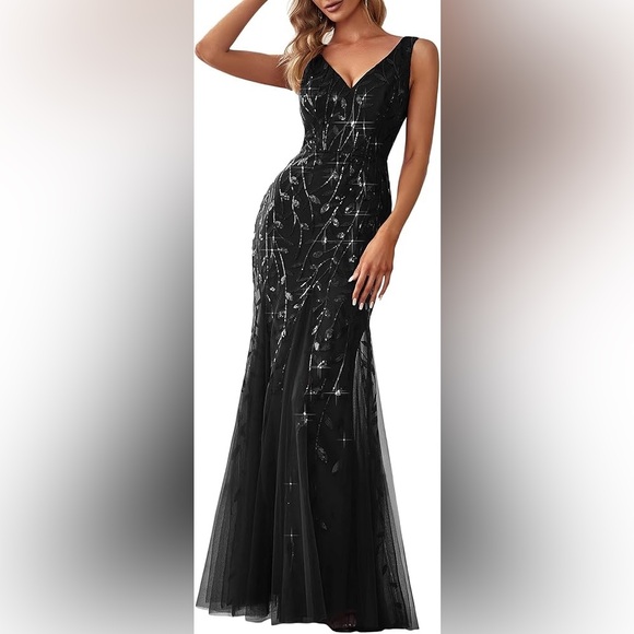 Ever Pretty Dresses & Skirts - NWT Ever-Pretty Women's Double V-Neck Sleeveless Mermaid Evening Formal Dress